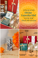 Divine Ganesha 925 Sterling Silver Idol - Family Wali Diwali Gift Hamper