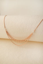Pretty Chain Fall Rose Gold Plated Sterling Silver Anklet