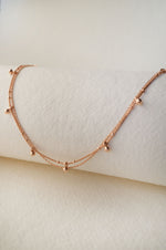 Tiny Little Ball Charms Rose Gold Plated Sterling Silver Anklet