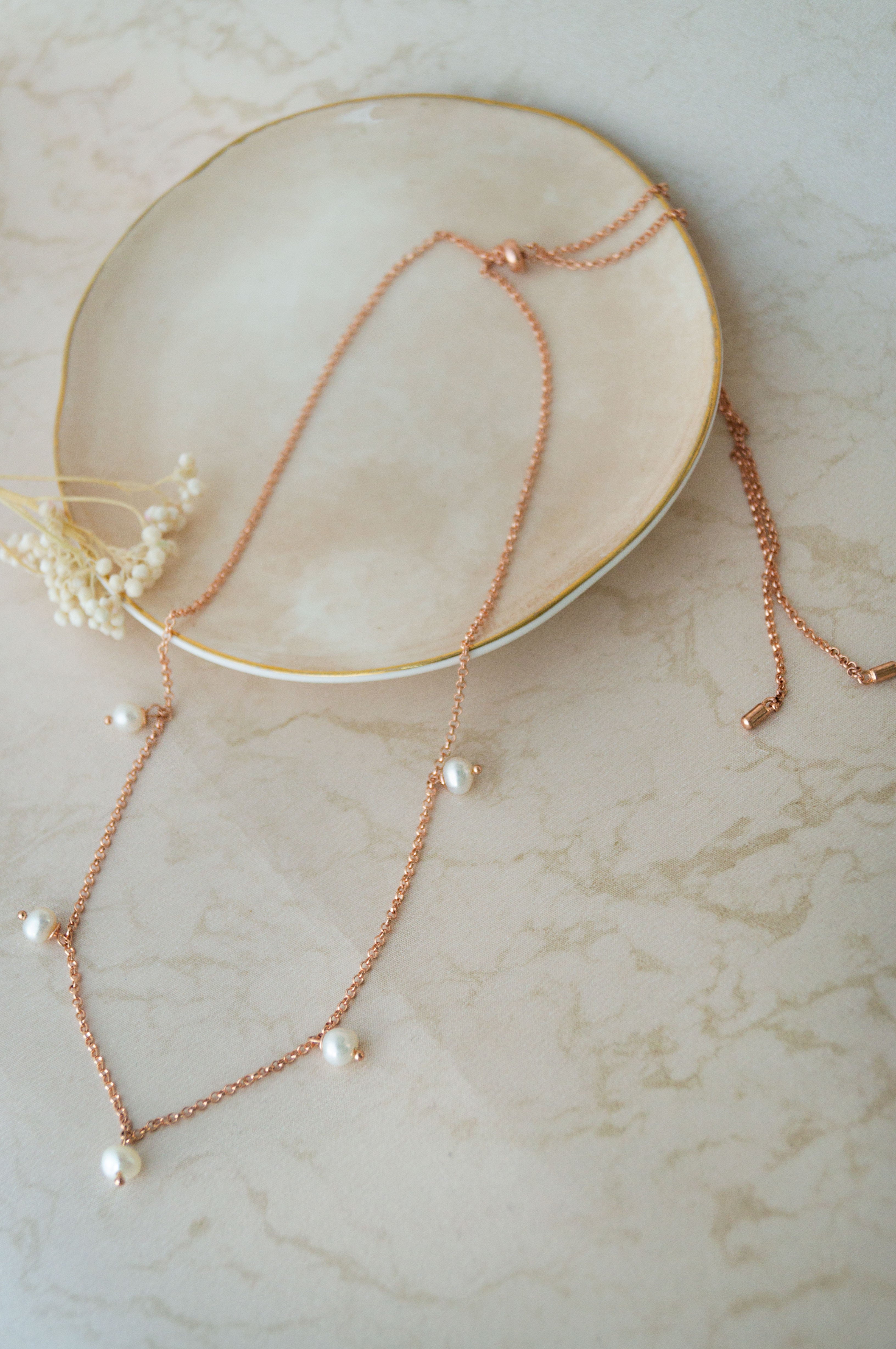 Buy Minimal Cluster Rose Gold Plated Sterling Silver Chain Necklace by  Mannash™ Jewellery