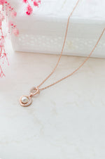 Pearl Parcel Rose Gold Plated Sterling Silver Chain Necklace