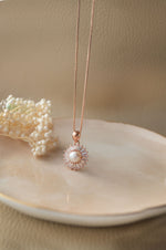 Cosmic Pearl Rose Gold Plated Sterling Silver Pendant
