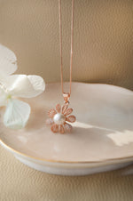 Alluring Pearl Rose Gold Plated Sterling Silver Pendant