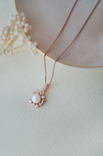 Heart Around You Pearl Rose Gold Plated Sterling Silver Pendant