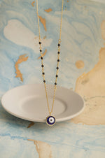 Stylish Evil Eye Gold Plated Sterling Silver Mangalsutra Necklace