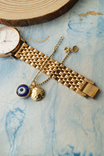 Evil Eye Gold Plated Sterling Silver Watch Charm