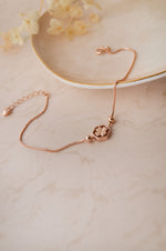 Rotating Clover  Rose Gold Plated Sterling Silver Chain Bracelet