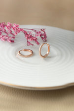 Twisting Glam Rose Gold Plated Sterling Silver Hoop Earrings