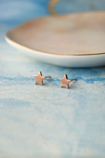 Shining Star Rose Gold Plated Sterling Silver Stud Earrings