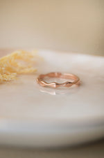 Pretty Wave Rose Gold Plated Sterling Silver Adjustable Ring