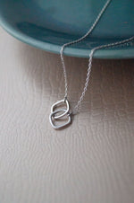 Minimal Interlinked Links Sterling Silver Chain Necklace