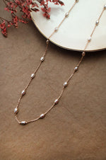 Oval Balls Cutting Eye Two Tone Rose Gold Plated Sterling Silver Chain