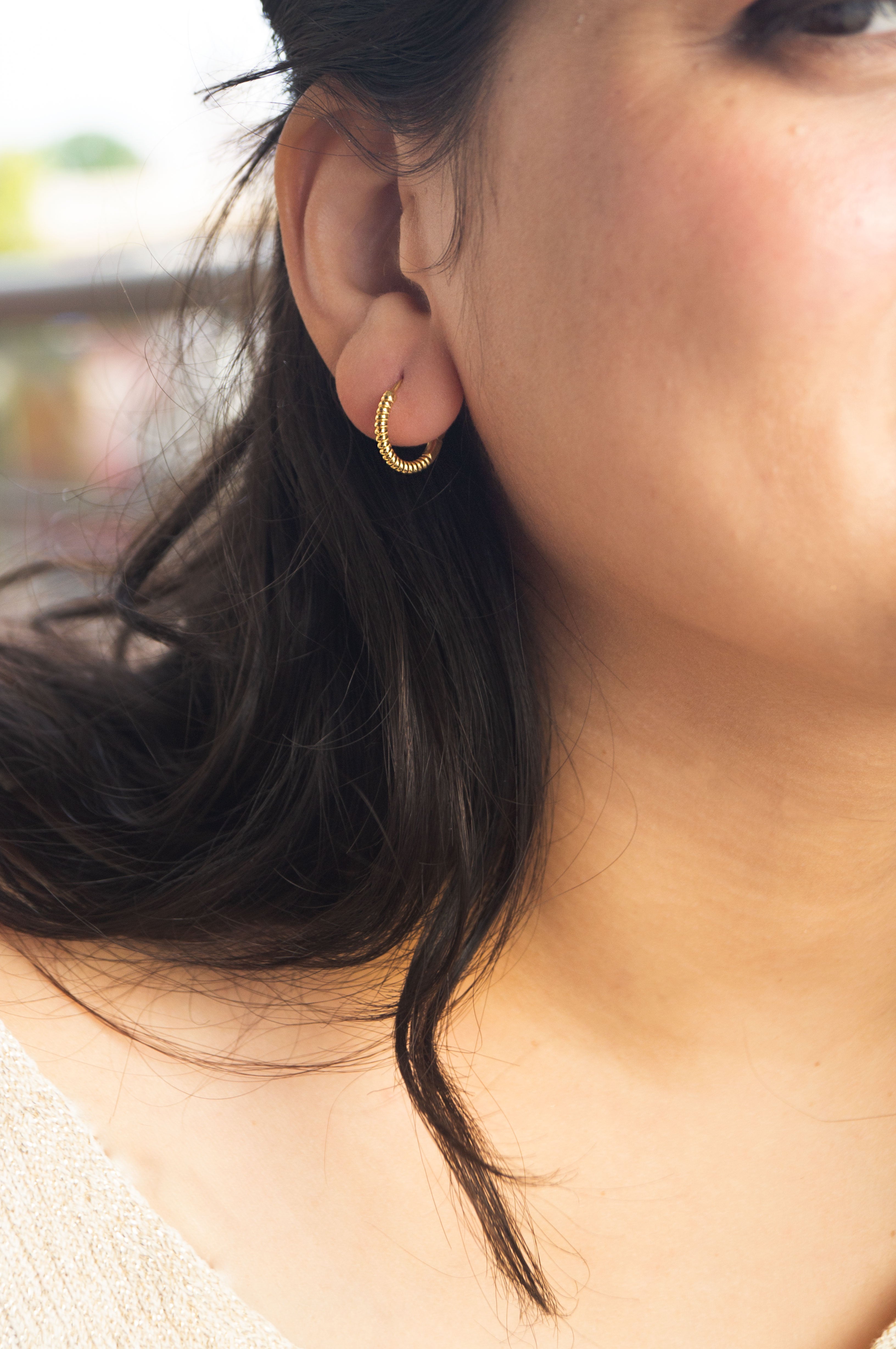 Rose Gold Plated Silver Chunky 30mm Hoops | Jewellerybox.co.uk