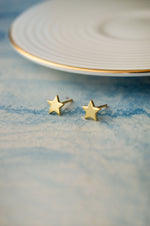 Shining Star Gold Plated Sterling Silver Stud Earrings