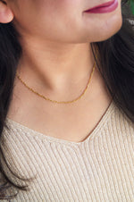 Classic Paper Clip Gold Plated Sterling Silver Chain
