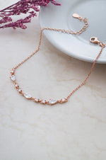 Sleek Ornate Rose Gold Plated Sterling Silver Chain Bracelet