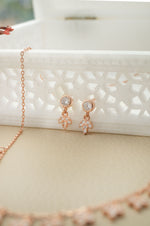 Charming Leaves Rose Gold Plated Sterling Silver Drop Earrings