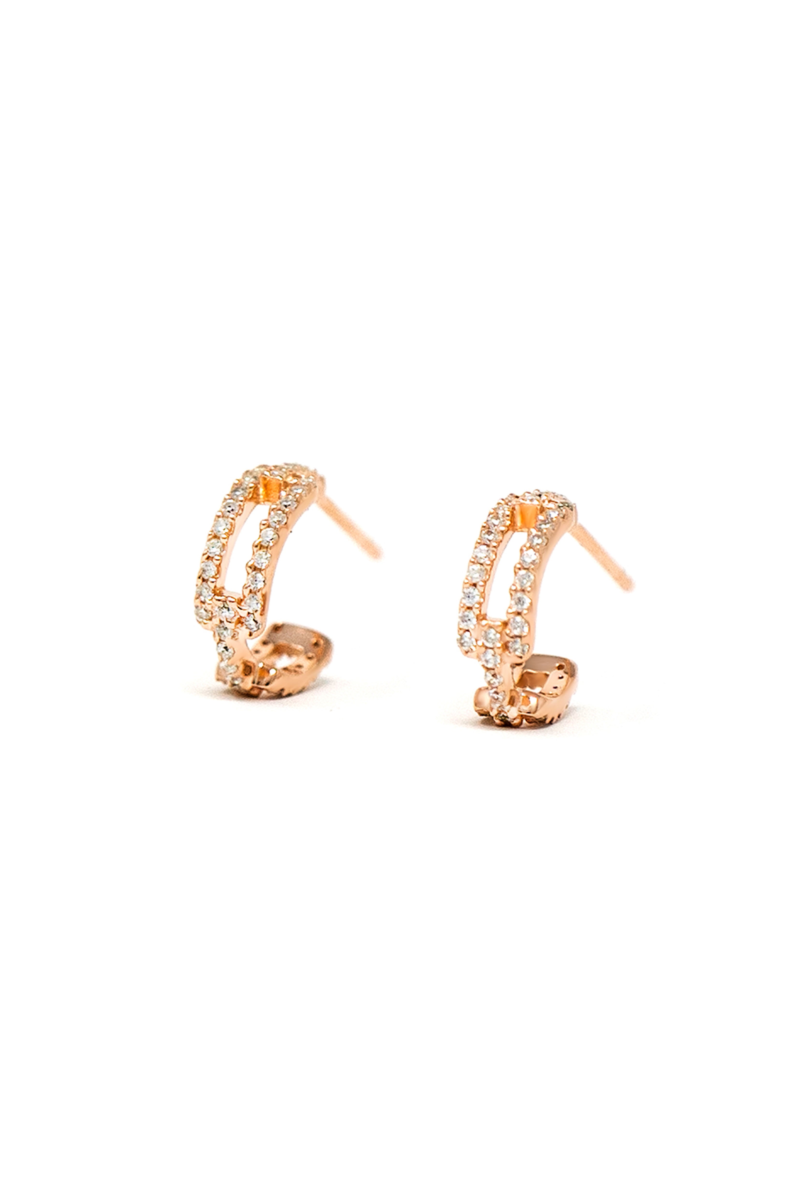 Radiant Rose Gold Pearl Huggies | Astrid & Miyu Earrings