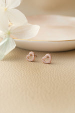 Tiny Hearts Rose Gold Plated Sterling Silver Stud Earrings