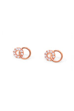 Circle Play Rose Gold Plated Sterling Silver Stud Earrings