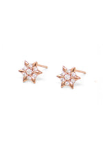 Flower With A Edge Rose Gold Plated Sterling Silver Stud Earrings