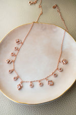 Grandeur Geometric Rose Gold Plated Sterling Silver Chain Necklace