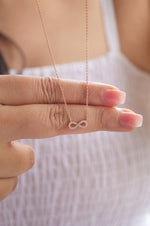 Pretty Tiny Infinity Rose Gold Plated Sterling Silver Chain Necklace