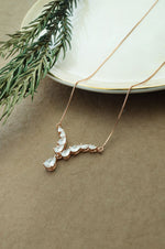 Shinning Drops Rose Gold Plated Sterling Silver Chain Necklace