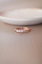 Triple Bling Rose Gold Plated Sterling Silver Rings