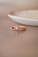 Ornate Glam Rose Gold Plated Sterling Silver Rings