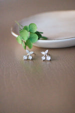 Sparkling Cherry Sterling Silver Stud Earrings