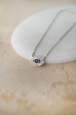 Evil Eye Sparkle Delicate Rose Gold Plated Sterling Silver Chain Necklace