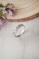 Interwined Sparkle Sterling Silver Band Ring