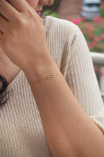 Pretty Tiny Infinity Gold Plated Sterling Silver Chain Bracelet