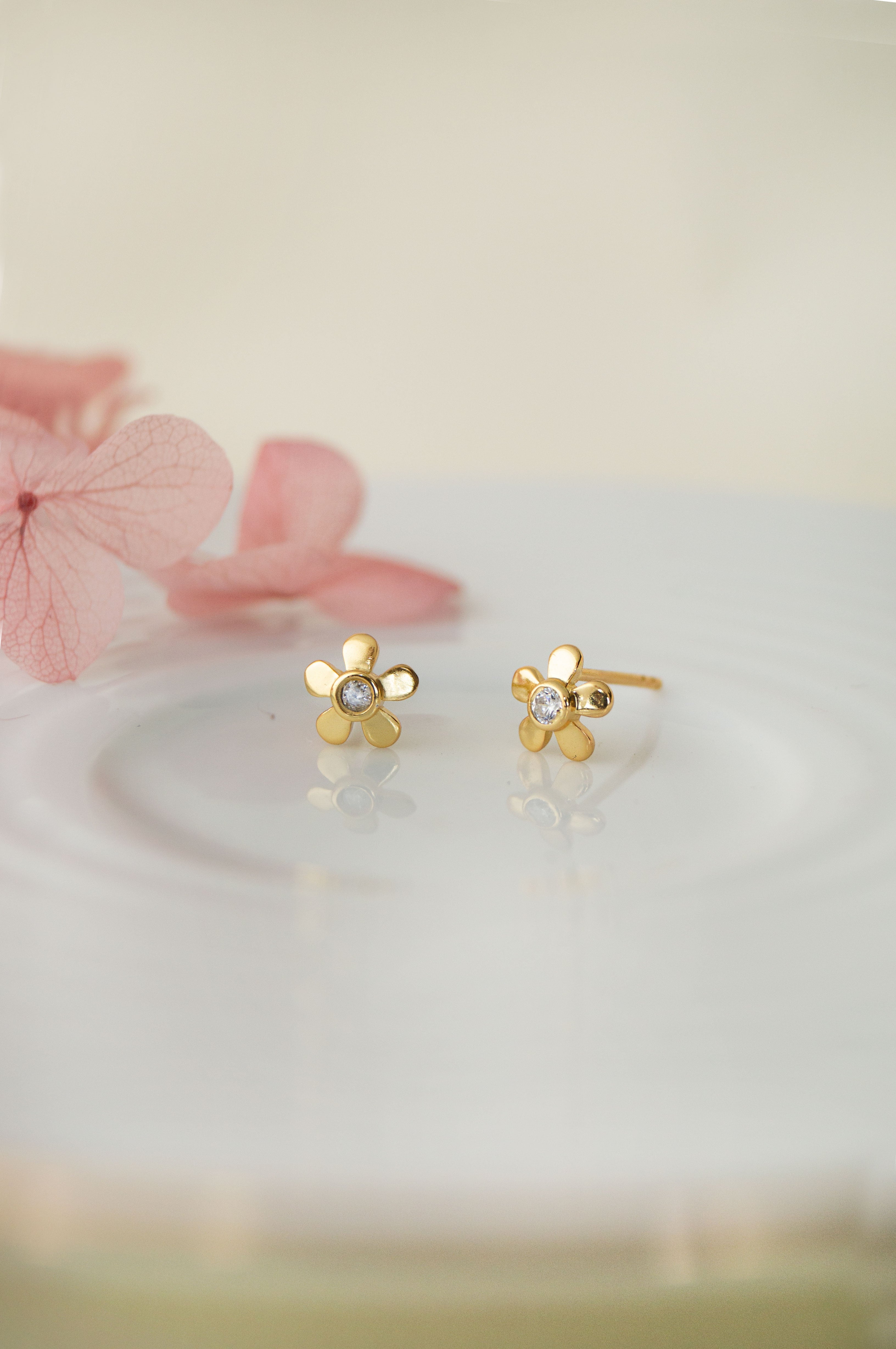 Rose Gold Flower Post Stud Earrings – Park City Jewelers