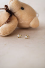 Star Twinkle Gold Plated Sterling Silver Stud Earrings