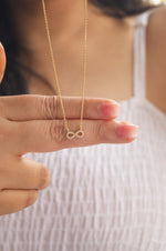 Pretty Tiny Infinity Rose Gold Plated Sterling Silver Chain Necklace