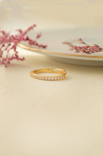 Pretty Eternity Gold Plated Sterling Silver Adjustable Ring