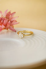 Happy Bloom Gold Plated Sterling Silver Adjustable Ring