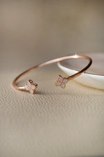 Luckily Clover Rose Gold Plated Sterling Silver Adjustable Bracelet