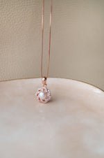 Whirlpool With Pearl Rose Gold Plated Sterling Silver Pendant