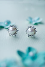 Fairy Land Statement Pearl Sterling Silver Stud Earrings