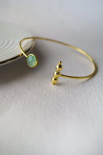 Aqua Ball Game Gold Plated Sterling Silver Adjustable Bracelet