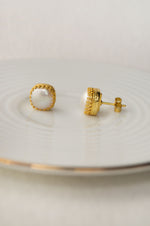 Baroque Fresh Water Pearl Gold Plated Sterling Silver Statement Stud Earrings