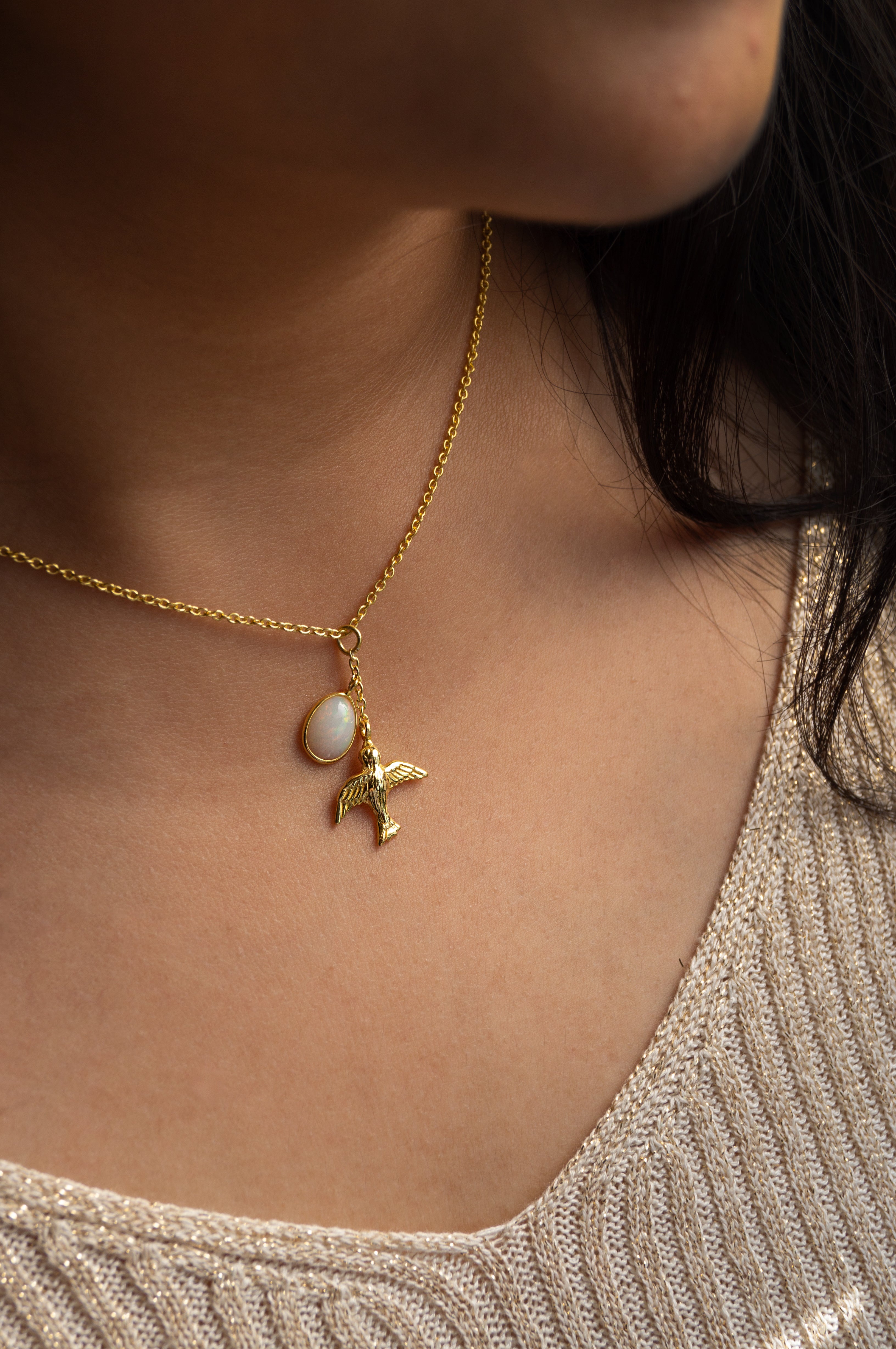 Gold Plated Airplane Necklace
