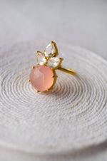 Rosy Blush Statement Sterling Silver Ring