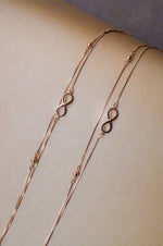 Two Layer Infinity Chain Rose Gold Plated Sterling Silver Anklet