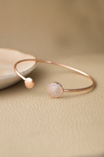 Dual Disk Rose Gold Plated Sterling Silver Adjustable Bracelet