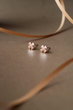 Clover Leaf Flower Mini Sterling Silver Stud Earrings