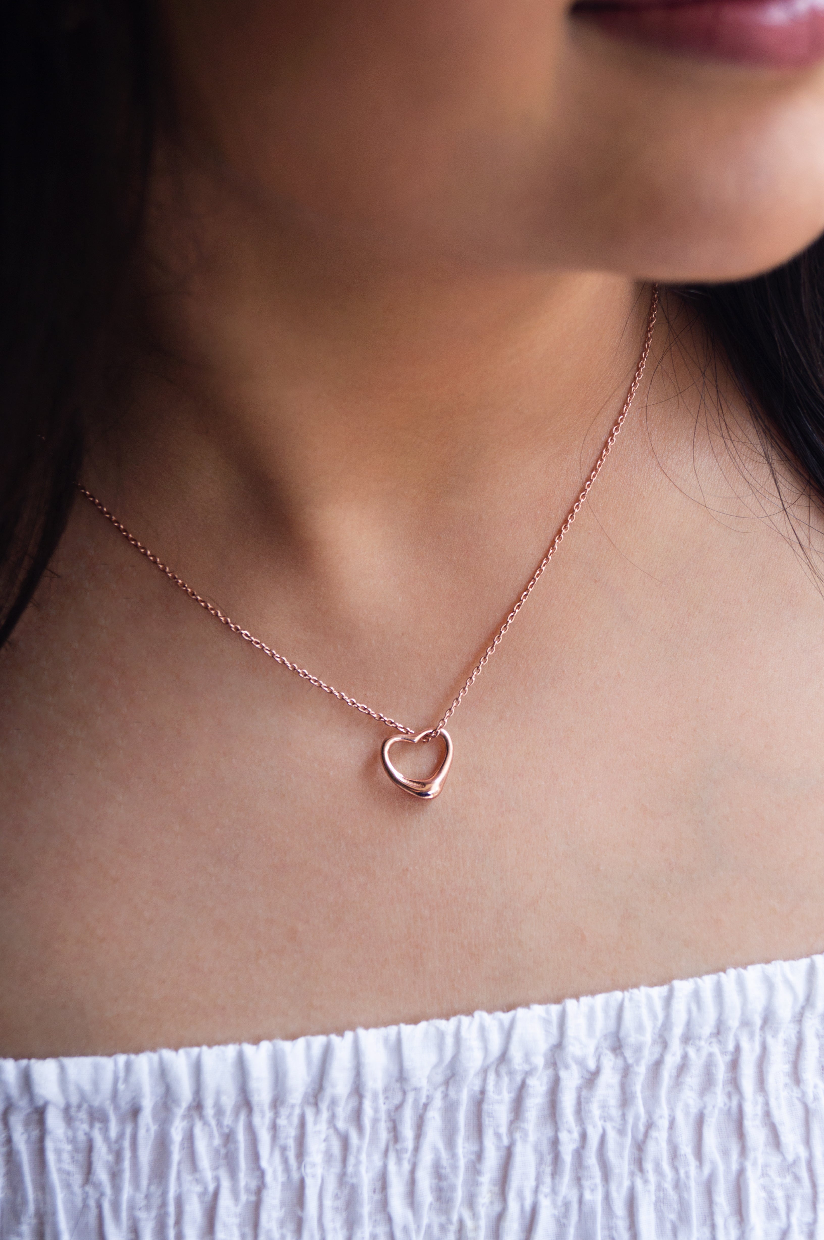 Buy Slip On Heart Rose Gold Plated Sterling Silver Pendant Chain Necklace  by Mannash™ Jewellery